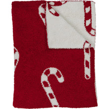 Load image into Gallery viewer, Candy Cane Plush Blanket