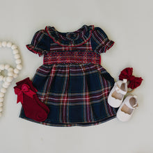 Load image into Gallery viewer, Christmas Plaid Smocked Dress