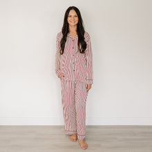 Load image into Gallery viewer, Adult Red Stripes Pajama Set
