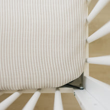 Load image into Gallery viewer, Taupe Stripe Muslin Crib Sheet