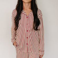 Load image into Gallery viewer, Adult Red Stripes Pajama Set