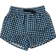 Load image into Gallery viewer, Navy Gingham Swim Shorts