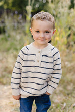 Load image into Gallery viewer, Stripe Button Knit Sweater
