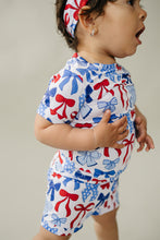 Load image into Gallery viewer, Bamboo Shorts Set | Red-White &amp; Bows