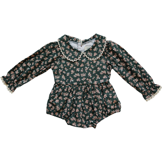 Olive Bloom Bubble Romper