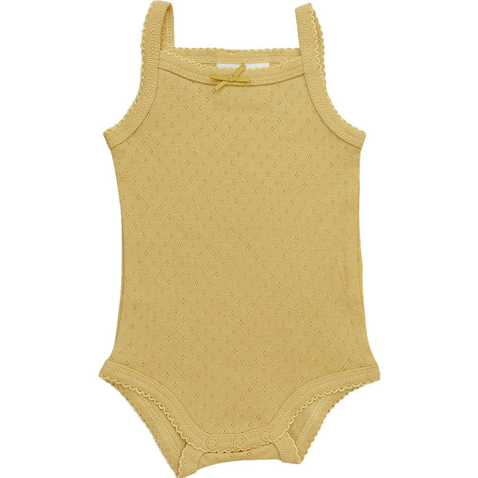 Yellow Bow Pointelle Tank Bodysuit