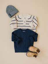 Load image into Gallery viewer, Navy Cable Knit Sweater