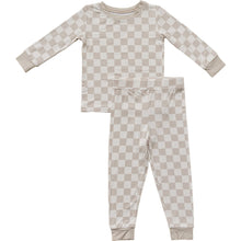 Load image into Gallery viewer, Taupe Checkered Bamboo Cozy Set