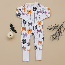 Load image into Gallery viewer, Bamboo Zip Romper | Spooky Bows