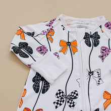 Load image into Gallery viewer, Bamboo Zip Romper | Spooky Bows