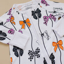 Load image into Gallery viewer, Bamboo Zip Romper | Spooky Bows