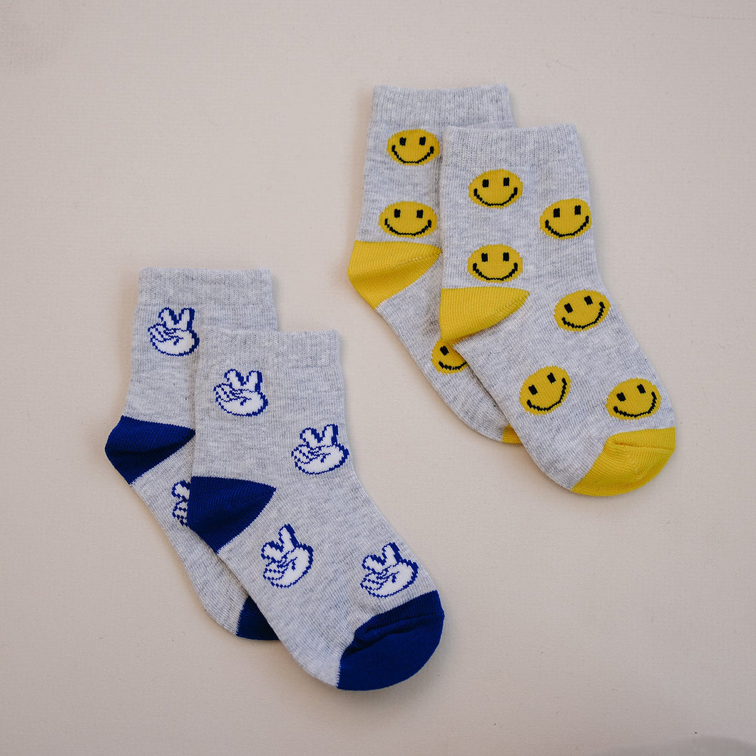 Smiley/Peace Socks 2 Pack