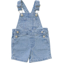 Load image into Gallery viewer, Blue Stripe Short Overalls