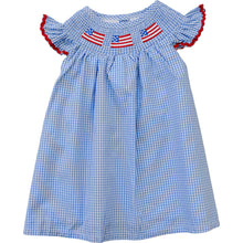 Load image into Gallery viewer, Flag Gingham Smocked Dress