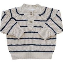 Load image into Gallery viewer, Stripe Button Knit Sweater