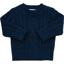 Load image into Gallery viewer, Navy Cable Knit Sweater