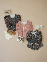 Load image into Gallery viewer, Olive Bloom Bubble Romper