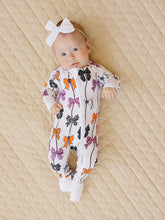 Load image into Gallery viewer, Bamboo Zip Romper | Spooky Bows