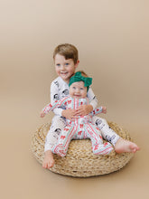 Load image into Gallery viewer, Bamboo Zip Romper | Retro Candy Cane