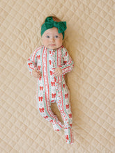 Load image into Gallery viewer, Bamboo Zip Romper | Retro Candy Cane