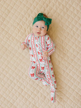 Load image into Gallery viewer, Bamboo Zip Romper | Retro Candy Cane