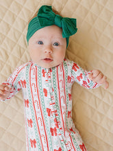 Load image into Gallery viewer, Bamboo Zip Romper | Retro Candy Cane