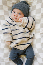 Load image into Gallery viewer, Stripe Button Knit Sweater