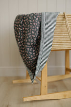 Load image into Gallery viewer, Olive Bloom + Green Stripes Muslin Quilt