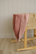 Load image into Gallery viewer, Vintage Pink Floral + Pink Stripes Muslin Quilt