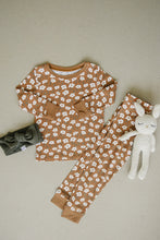 Load image into Gallery viewer, Mustard Floral Ribbed Bamboo Cozy Set