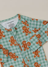 Load image into Gallery viewer, Bamboo Zip Romper | Gingerbread Gingham