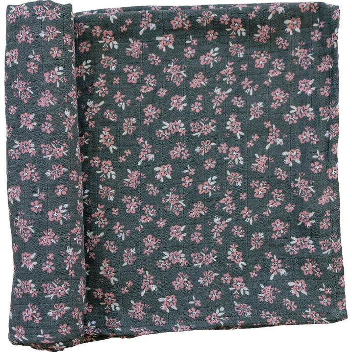 Olive Bloom Muslin Swaddle Blanket