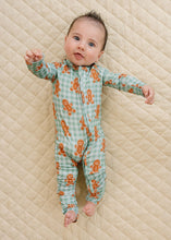 Load image into Gallery viewer, Bamboo Zip Romper | Gingerbread Gingham