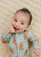 Load image into Gallery viewer, Bamboo Zip Romper | Gingerbread Gingham