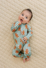 Load image into Gallery viewer, Bamboo Zip Romper | Gingerbread Gingham