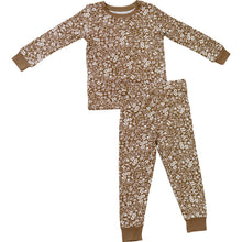 Load image into Gallery viewer, Brown Floral Ribbed Bamboo Cozy Set