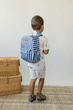 Load image into Gallery viewer, Navy Stripe Mini Backpack