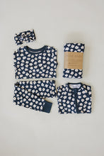 Load image into Gallery viewer, Navy Daisy Ribbed Bamboo Cozy Set