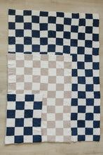 Load image into Gallery viewer, Navy Checkered Plush Blanket