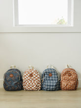Load image into Gallery viewer, Navy Plaid Mini Backpack