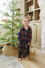 Load image into Gallery viewer, Christmas Plaid Collared Pajama Set