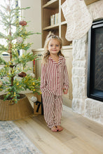 Load image into Gallery viewer, Red Stripes Collared Pajama Set
