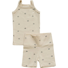 Load image into Gallery viewer, Cream Tulips Tank + Biker Short Set