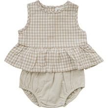 Load image into Gallery viewer, Oatmeal Gingham Peplum Set