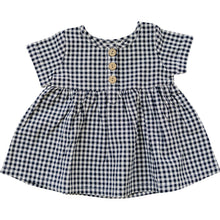 Load image into Gallery viewer, Navy Gingham Linen Cotton Dress