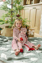 Load image into Gallery viewer, Red Stripes Collared Pajama Set