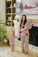 Load image into Gallery viewer, Red Stripes Collared Pajama Set