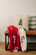 Load image into Gallery viewer, Candy Cane Plush Blanket