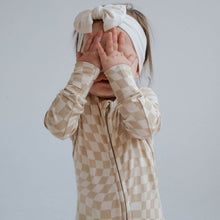 Load image into Gallery viewer, Wavy Checker | Bamboo Zip Romper