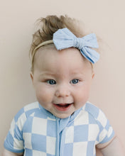 Load image into Gallery viewer, Bamboo Shorty Romper | Blue Checkered